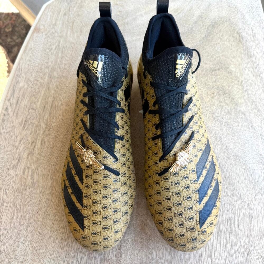 Adidas Adizero Snoop Dogg Money Cleats Gold‎ Black Football Shoes Size 12 Rare